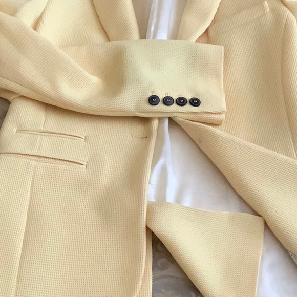 Zara Yellow Textured Knit SingleButton Blazer Sz S - Picture 9 of 10